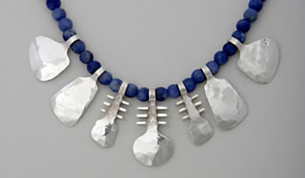 Small Symbol necklace with Sodalite beads